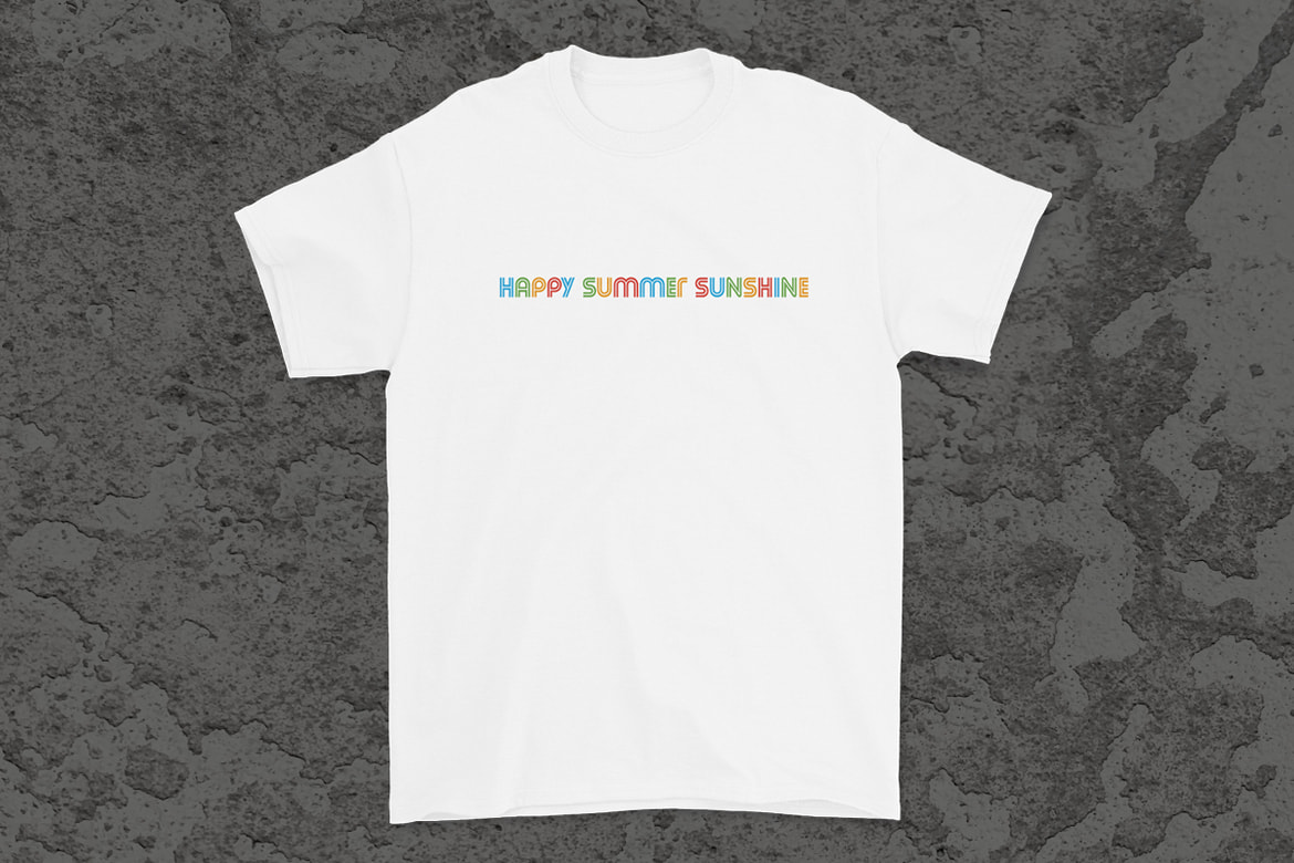  Happy Summer Sunshine, Shirt, weiß 